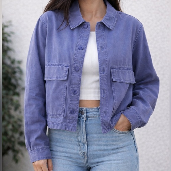 aerie Jackets & Blazers - Aerie Oversized Purple-Blue Shacket | Small Petite NWT